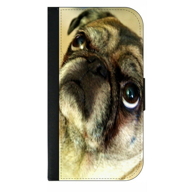 Lovely Adorable Beige Puppy Pug Blocking Print Passport Holder Cover Case Travel Luggage Passport Wallet Card Holder Made With Leather For Men Women Kids Family 